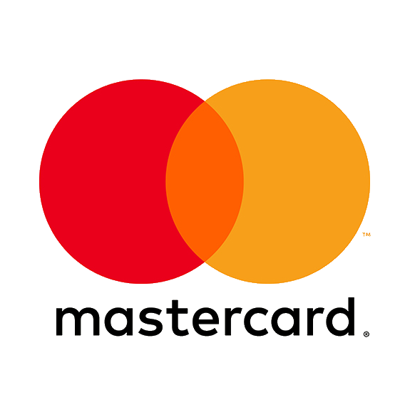 A red and orange circle with the word mastercard on it