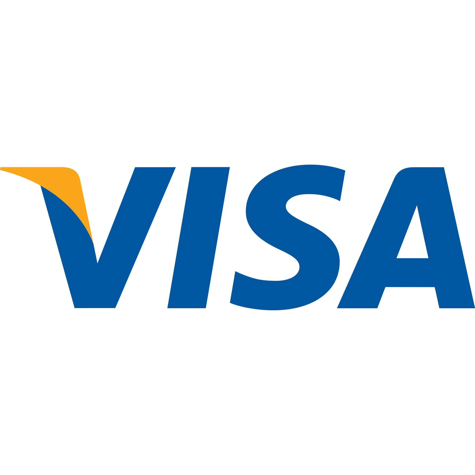 A blue and yellow visa logo on a white background