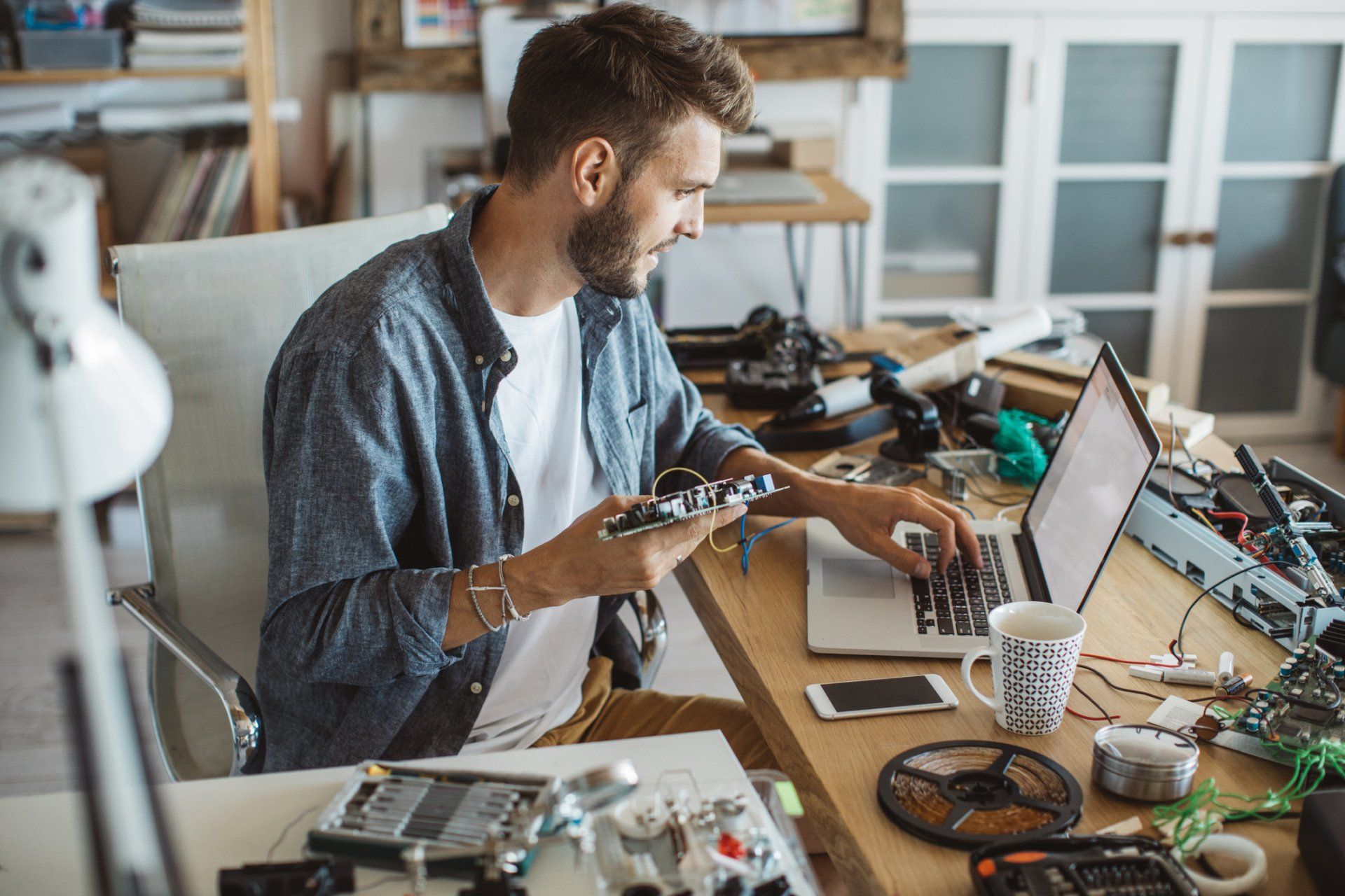 Man Working on Computer Repair — Woodvale, WA — Ashton Technology