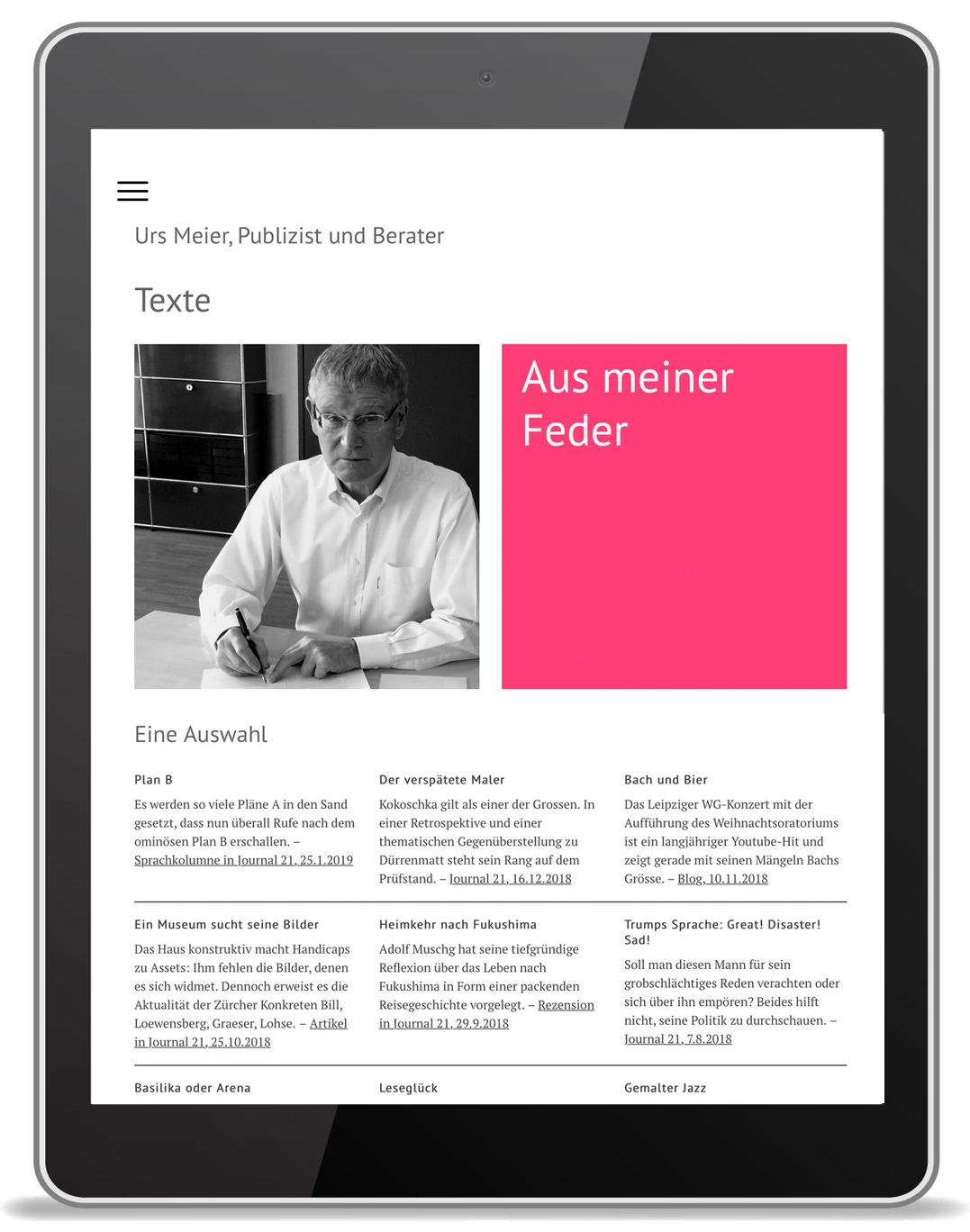 iPad Website Urs Meier