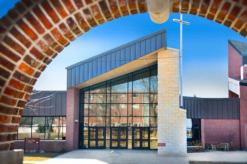 A church with a cross on top of it