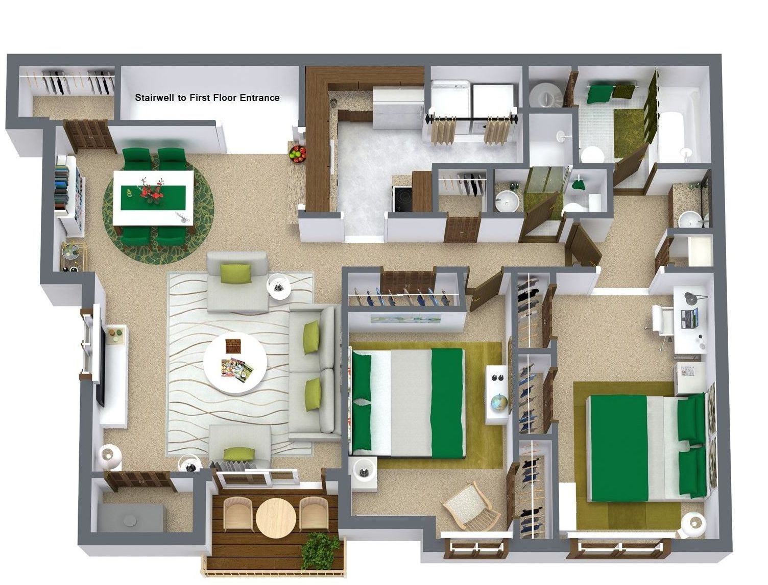 Style E with Fireplace