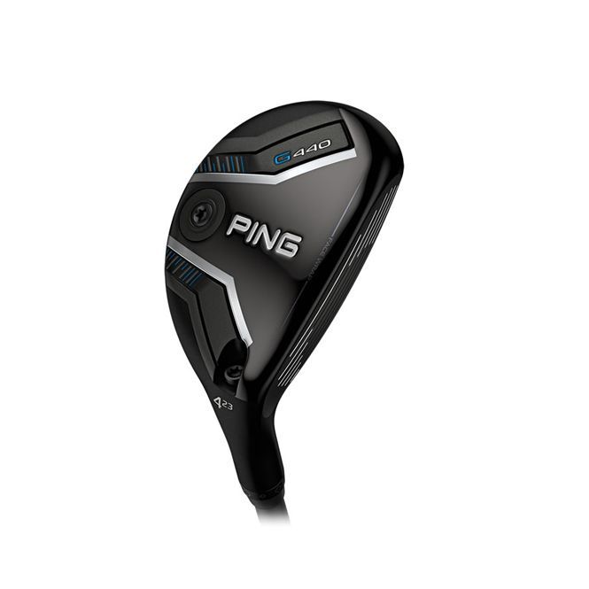 A black ping hybrid golf club on a white background.