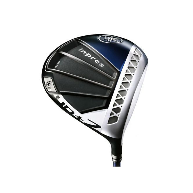A close up of a golf club on a white background