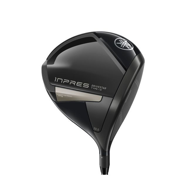 A black golf club with the word impress on it