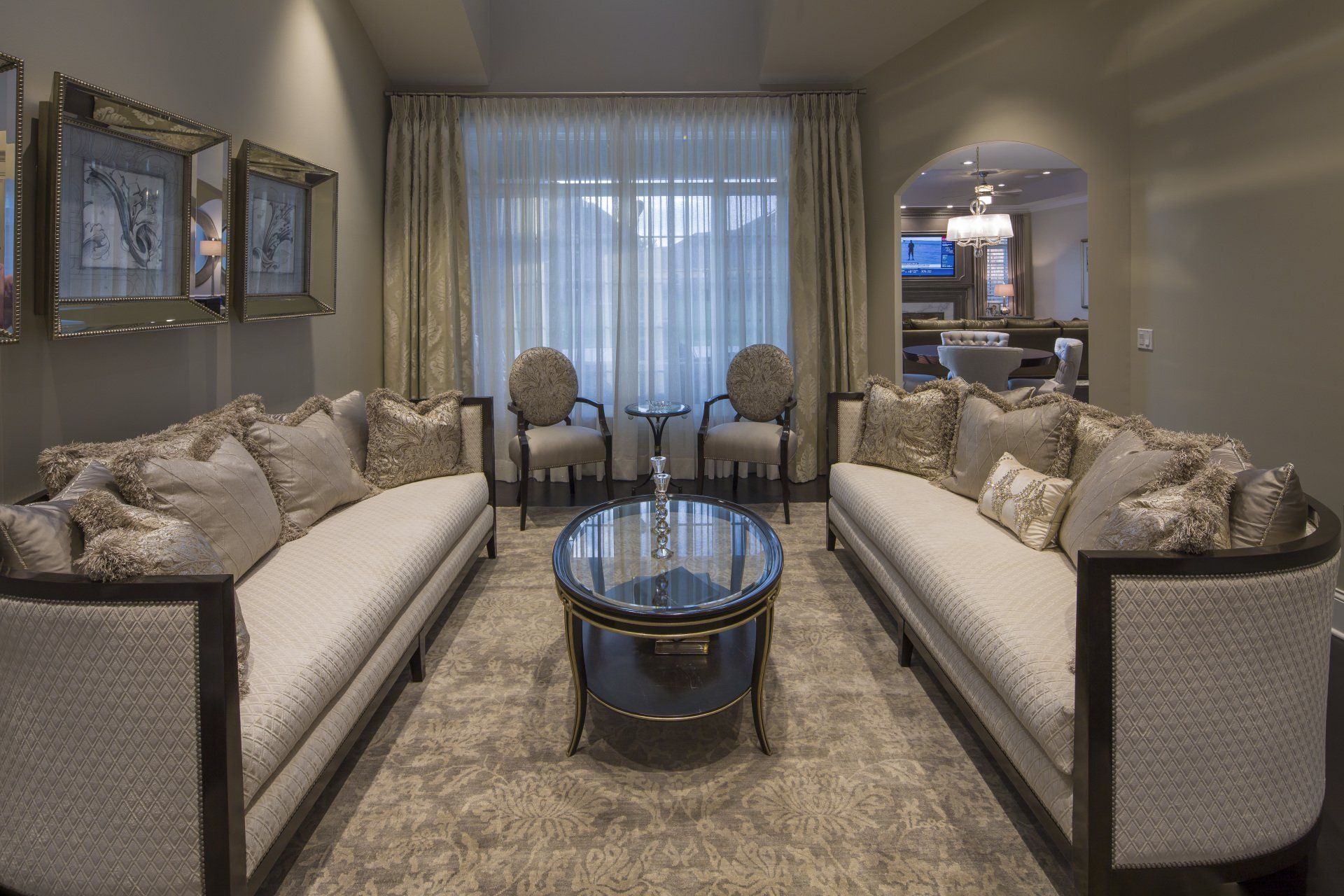 A living room with two couches and a coffee table