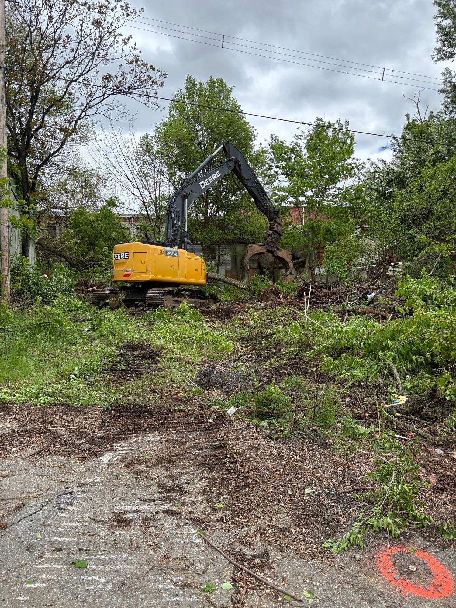 The first phase of the project was to clear the lot.