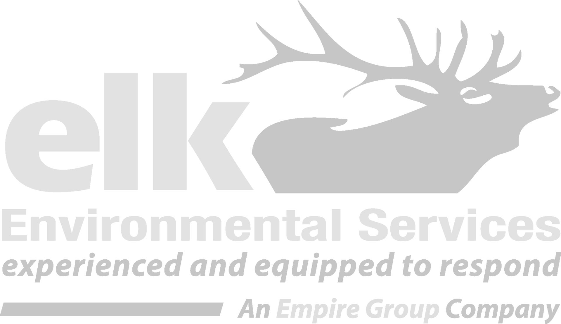 The elk environmental services logo is gray and has a deer on it.