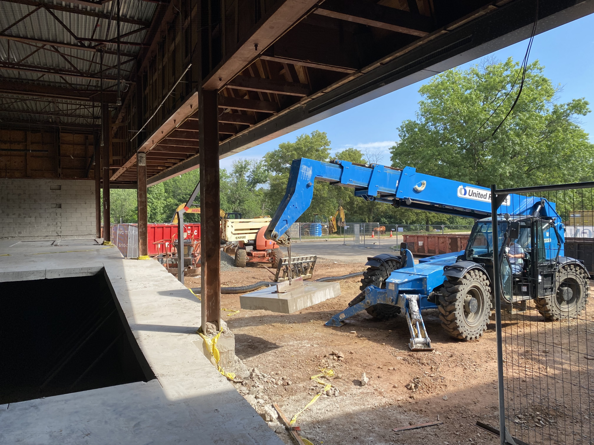 Replacing a concrete floor one slab at a time.