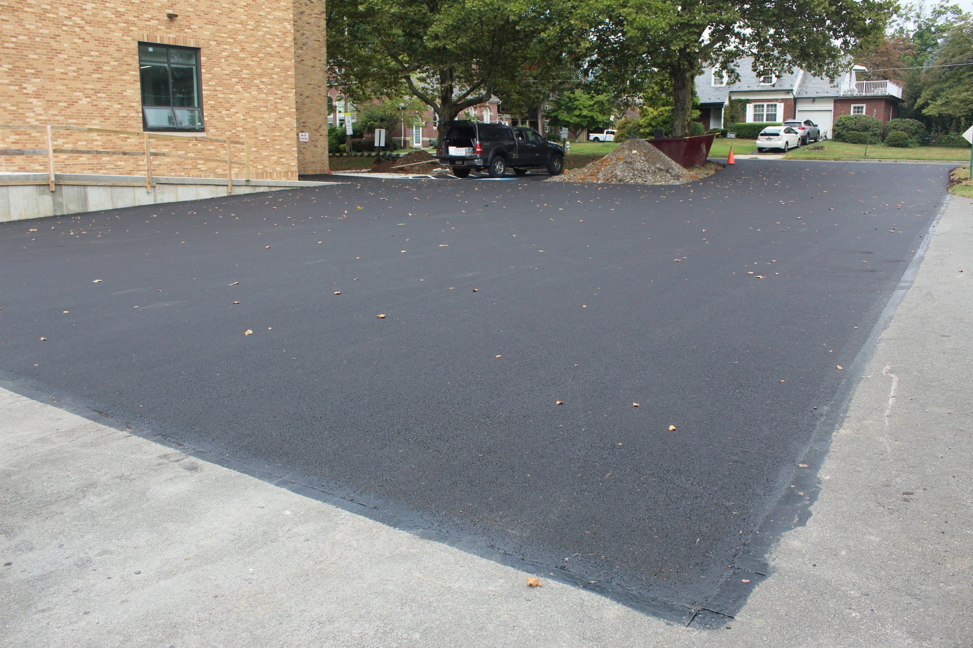 newly paved lot at an elementary school