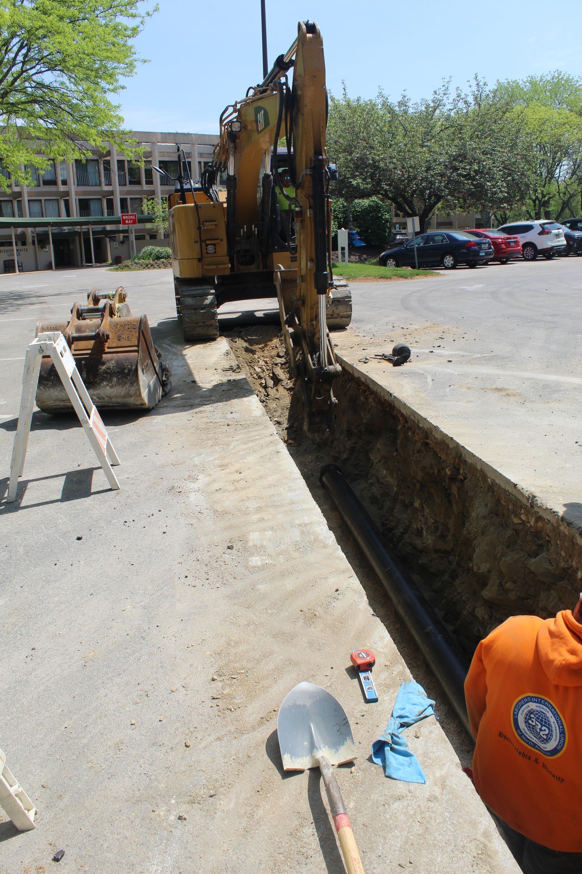 Paved area where a new water line was installed by Empire Services.