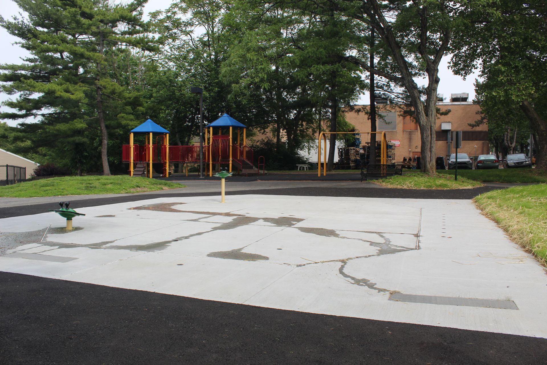 Empire Services installed a splash pad in Barbey's Playground in Reading, PA. 