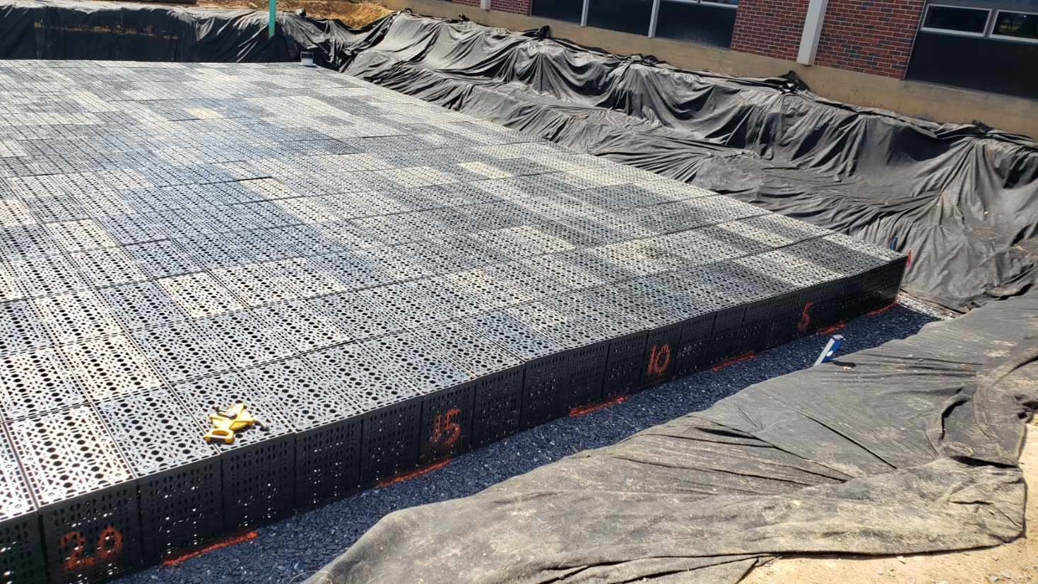 We created a new underground detention basin as part of the renovation of Kratzer Elementary School