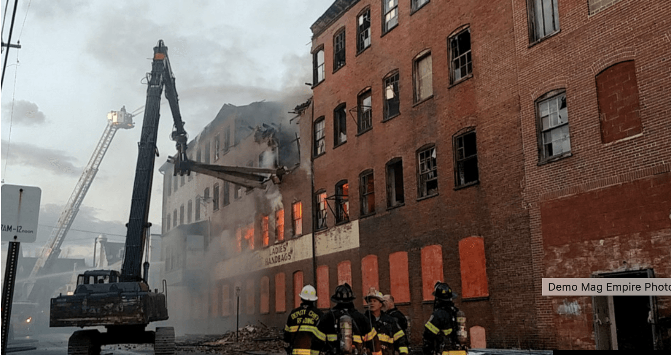 Fire at an old building