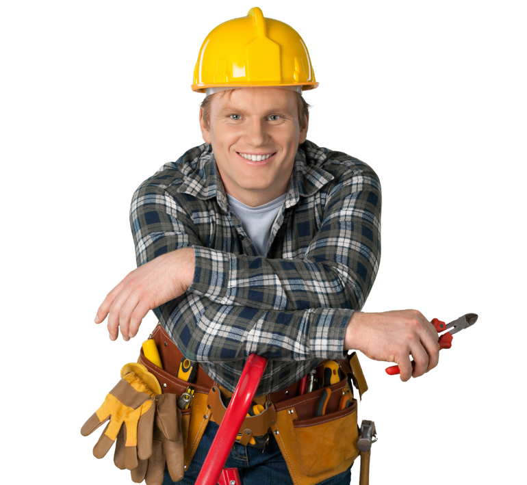 Electrician smiling