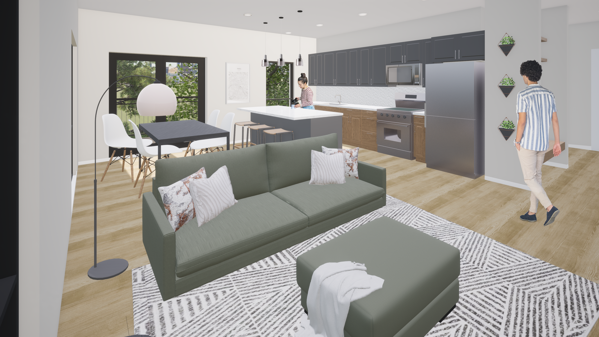 living room and couch