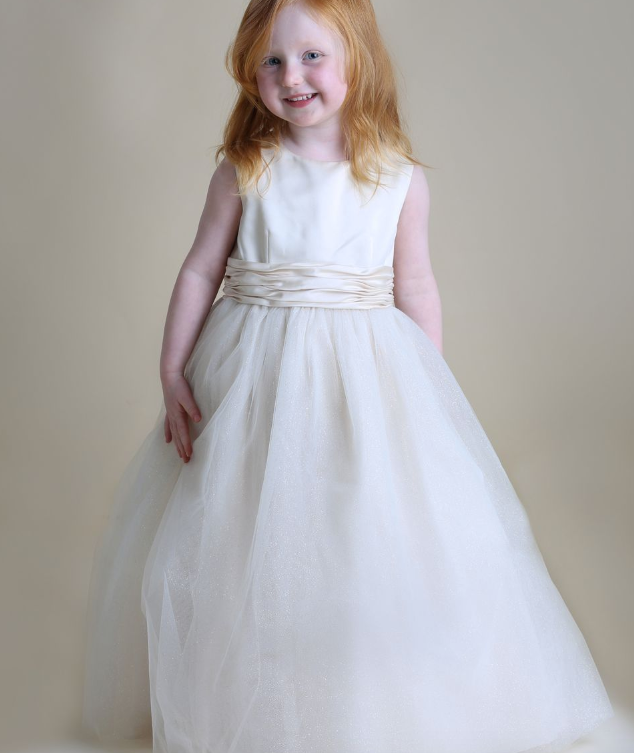 Warren York Ivory flower-girl dress