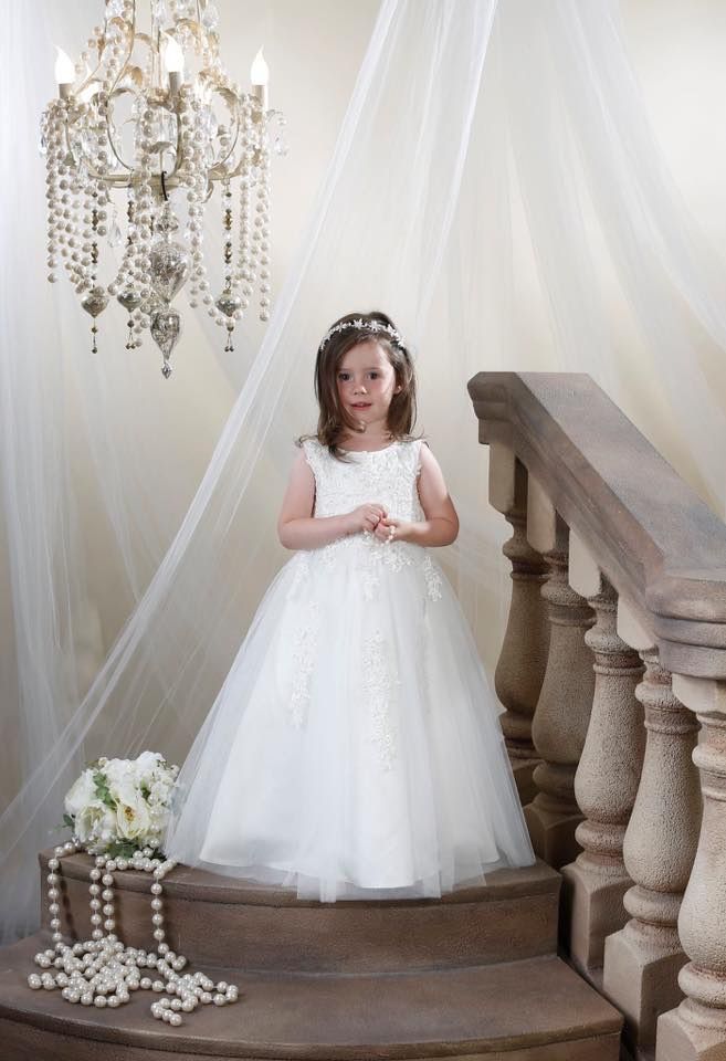 Warren York Ivory flower-girl dress