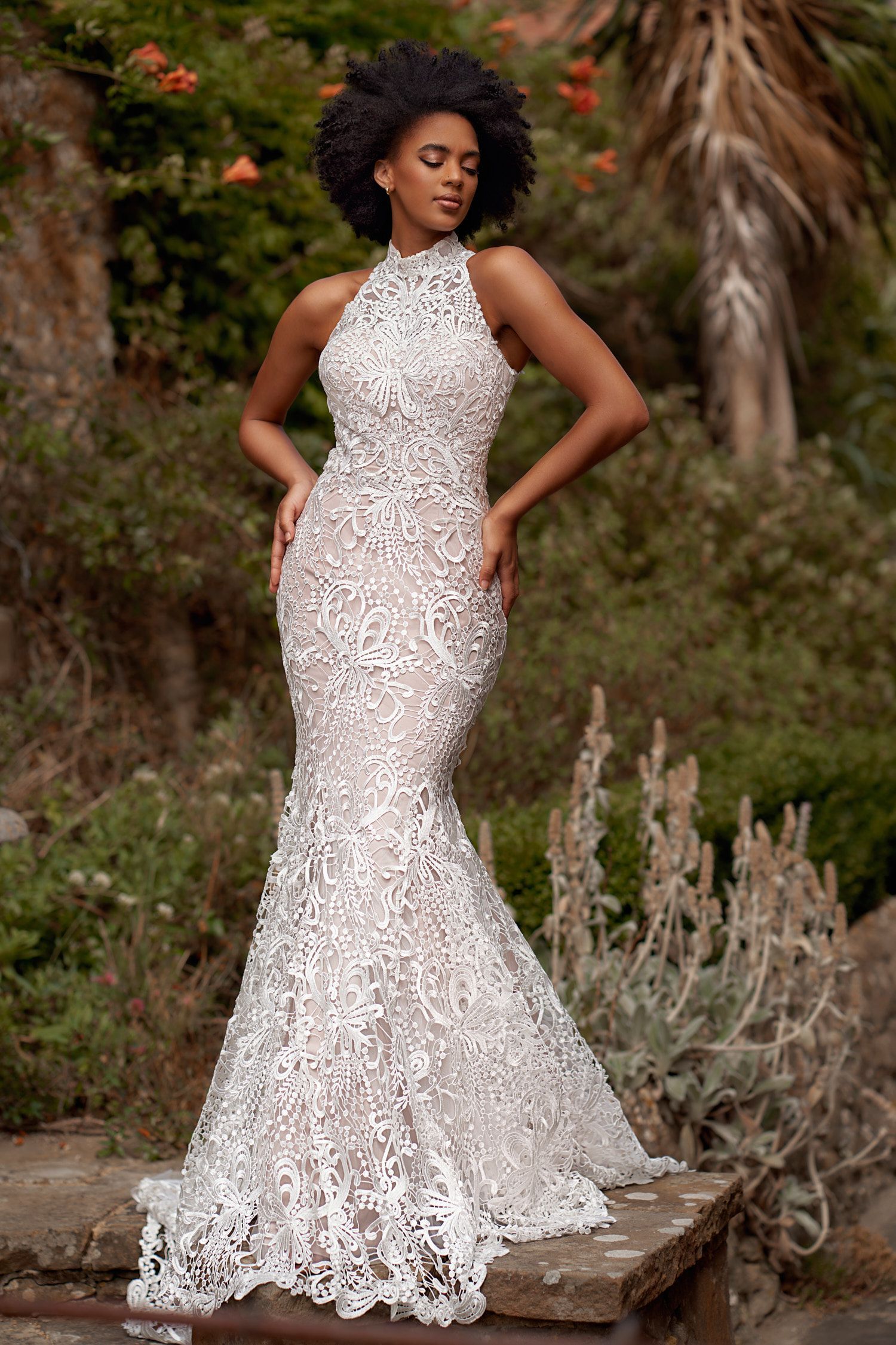 Phoenix Gowns HY5084 full lace wedding dress
