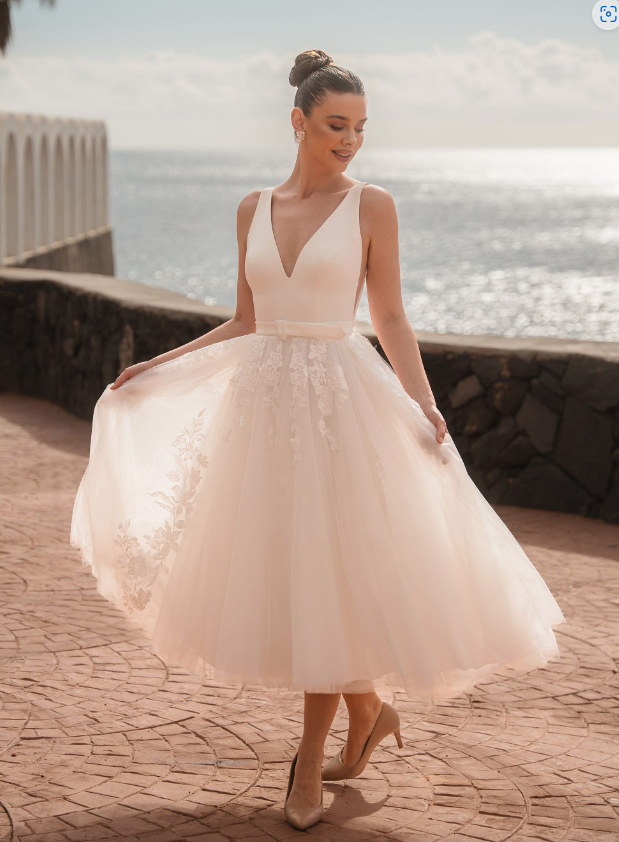 T-Length Wedding Dress, Tea-Length wedding dress, Short wedding dress