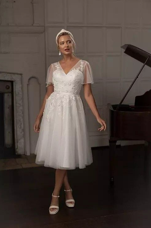 True Bride Birdie, Brighton Belle Birdie dress, Tea-Length Birdie dress,  Short wedding dress Birdie,