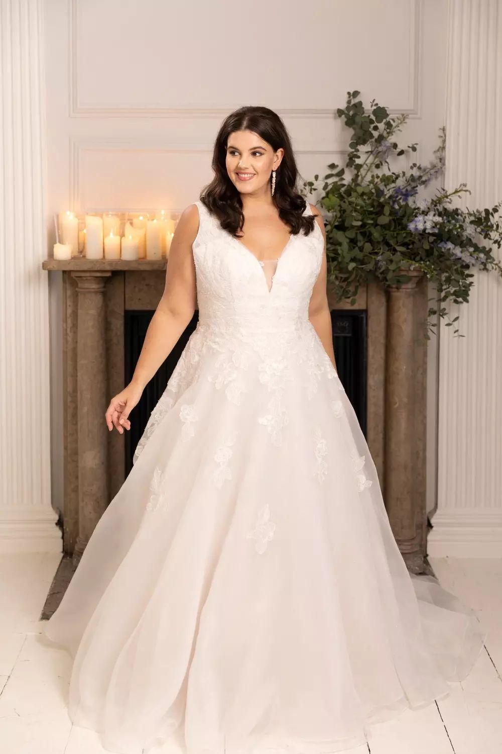 True Bride Curves Lovelace  TCW473 wedding dress