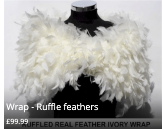 Ruffle feather bridal wrap