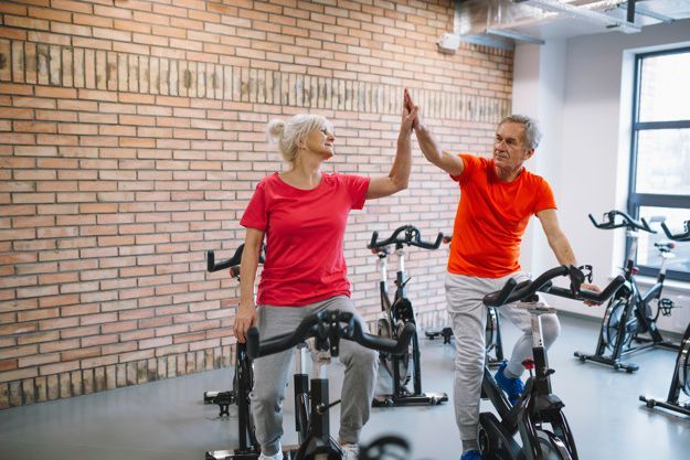 Two people on cycles
