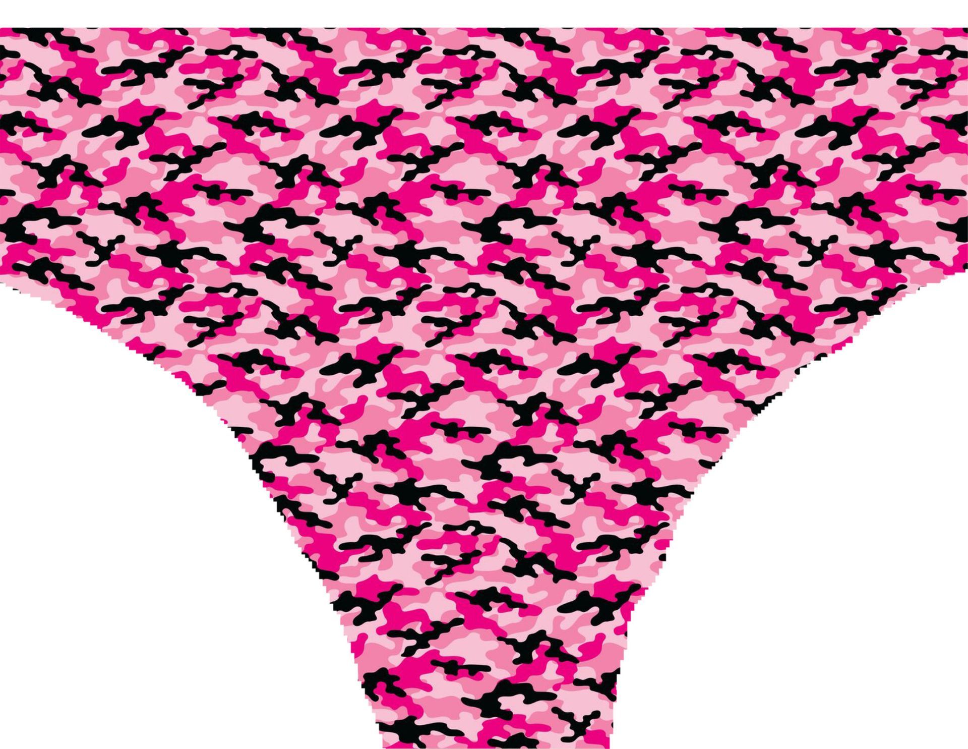 a pink and black thong with a camouflage pattern on it