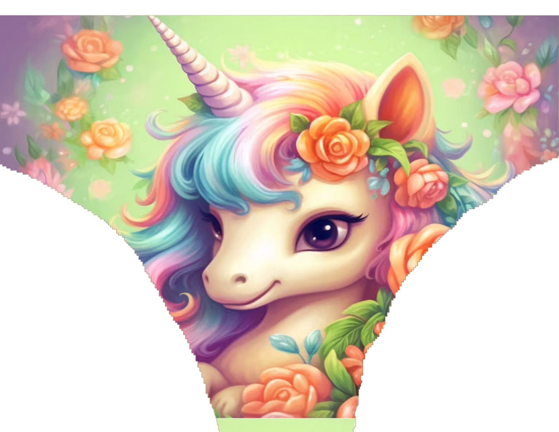 a picture of a unicorn with flowers on its mane