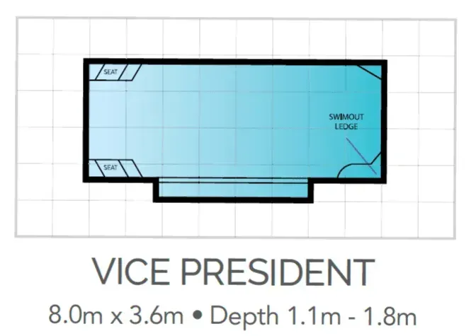 A Drawing Of A Swimming Pool With The Words Vice President On It — Fibreglass Pools in Newcastle, NSW