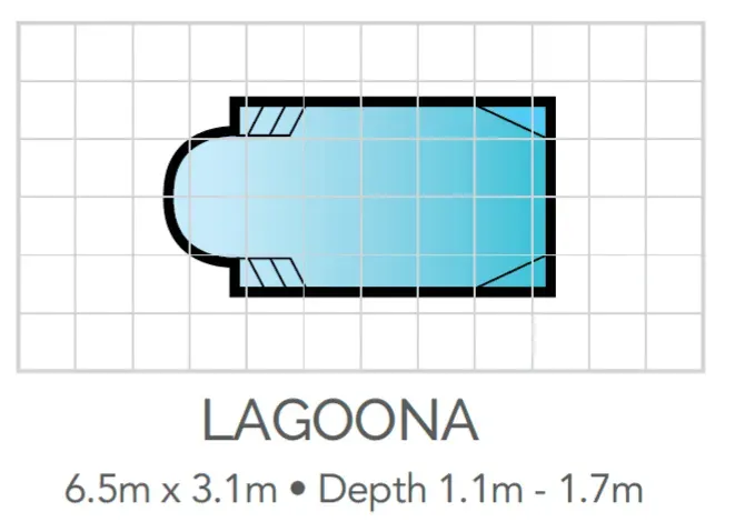 A Drawing Of A Swimming Pool With The Words Lagoona On It — Fibreglass Pools in Newcastle, NSW