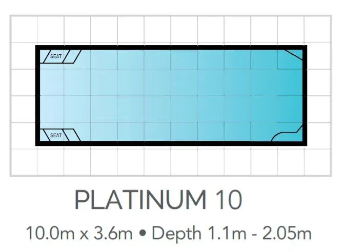A Drawing Of A Swimming Pool With The Words Platinum 10 On It — Fibreglass Pools in Newcastle, NSW