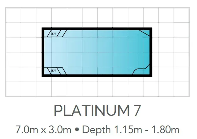 A Drawing Of A Swimming Pool With The Words Platinum 7 On It — Fibreglass Pools in Newcastle, NSW