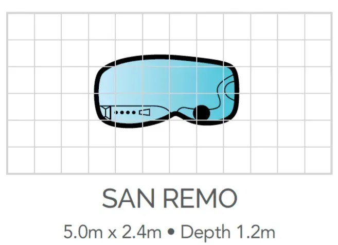 A Drawing Of A Swimming Pool With The Words San Remo On It — Fibreglass Pools in Newcastle, NSW