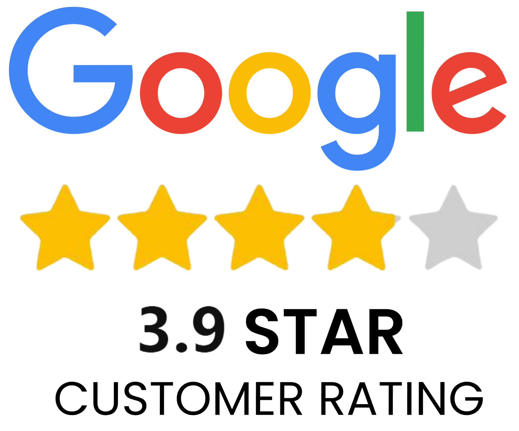 The google logo has a 3.9 star customer rating.