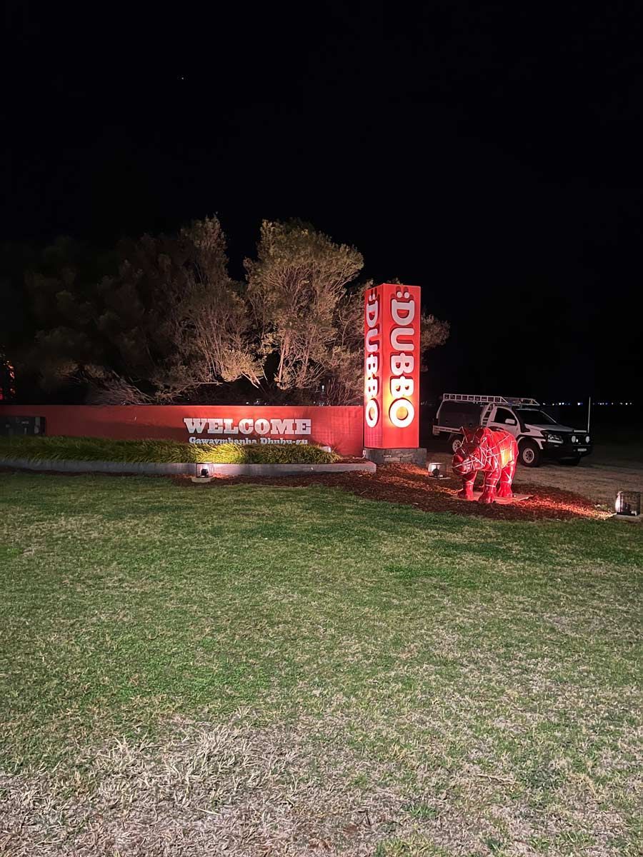 Welcome To Dubbo With The Pick-Up Vehicle Background — Rohr Electrical In Dubbo NSW
