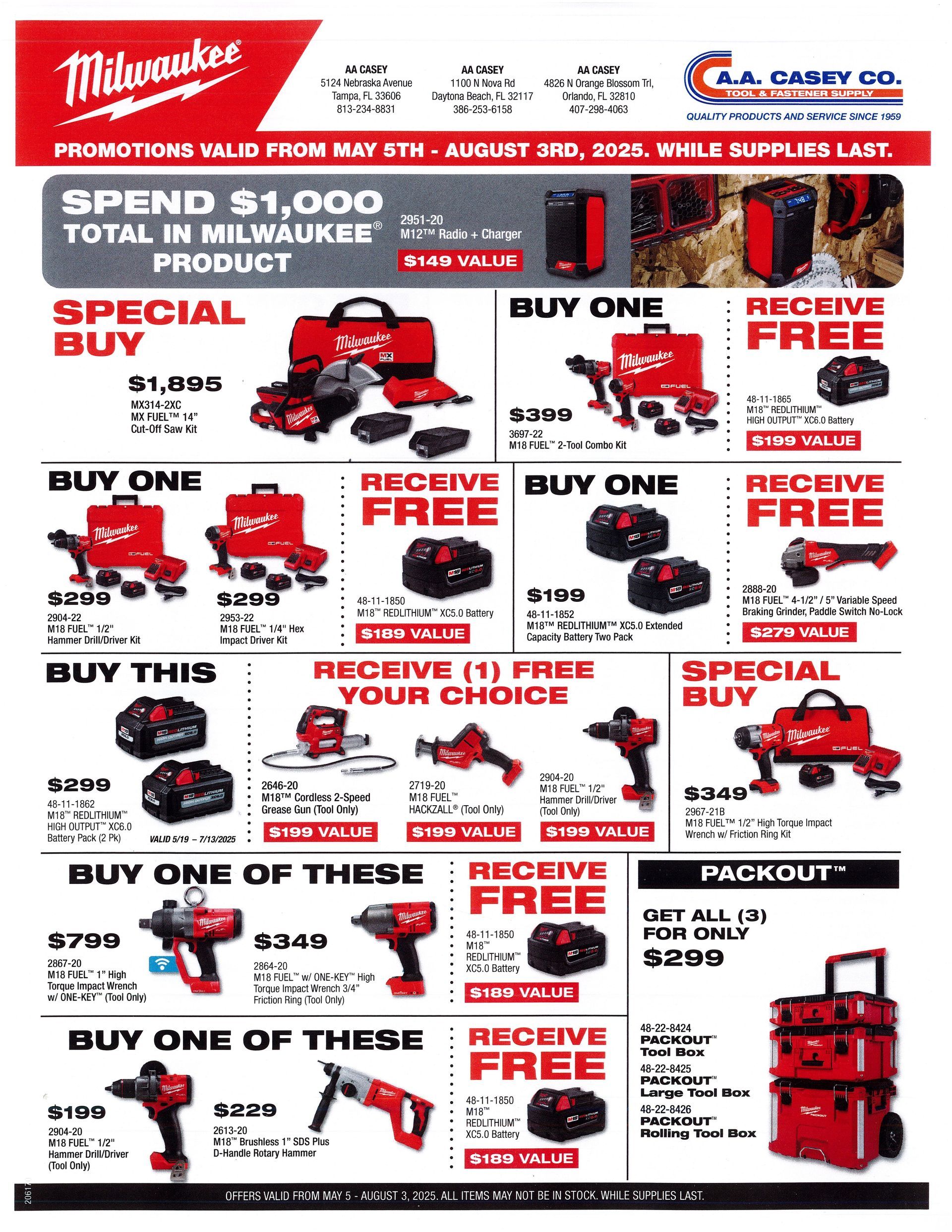 Flyer for Milwaukee Products Page 1