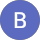 The letter b is in a blue circle on a white background.