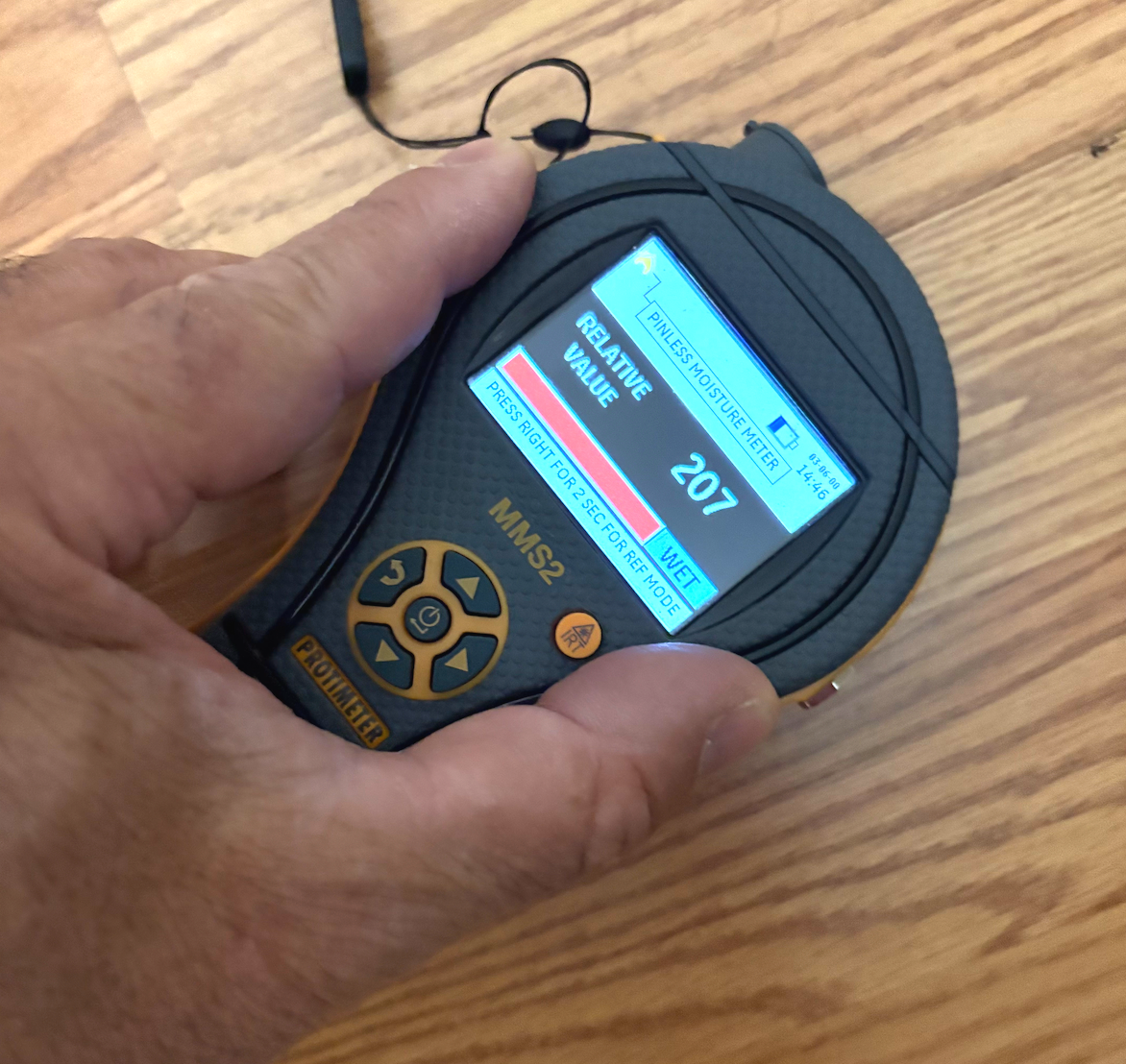 image of water saturation meter in a Greater Boston home