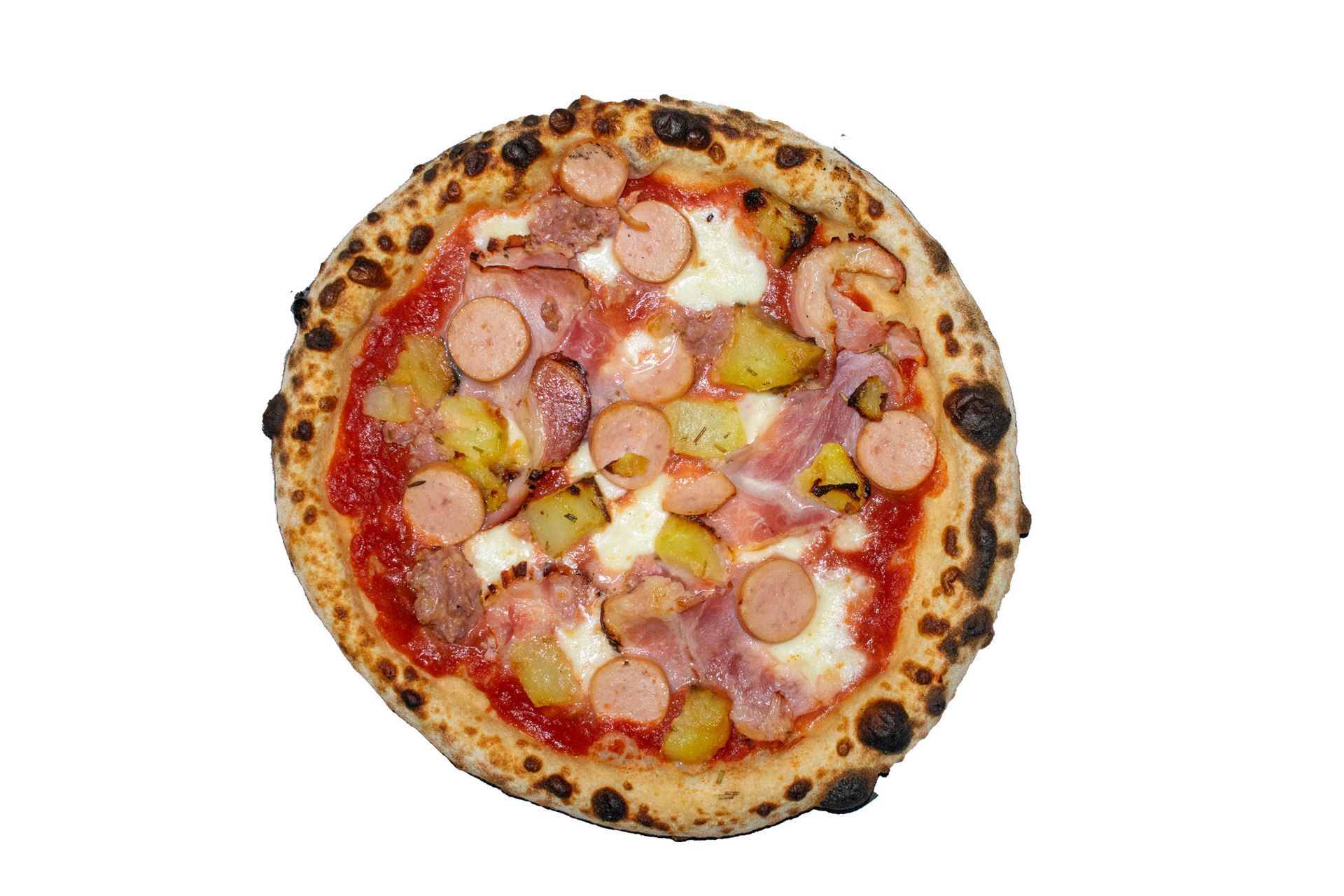 pizza con wurstel e patate