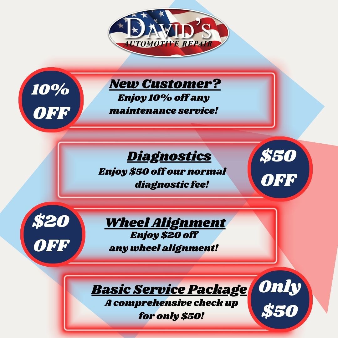 Specials at David's Automotive Repair in The Colony, TX
