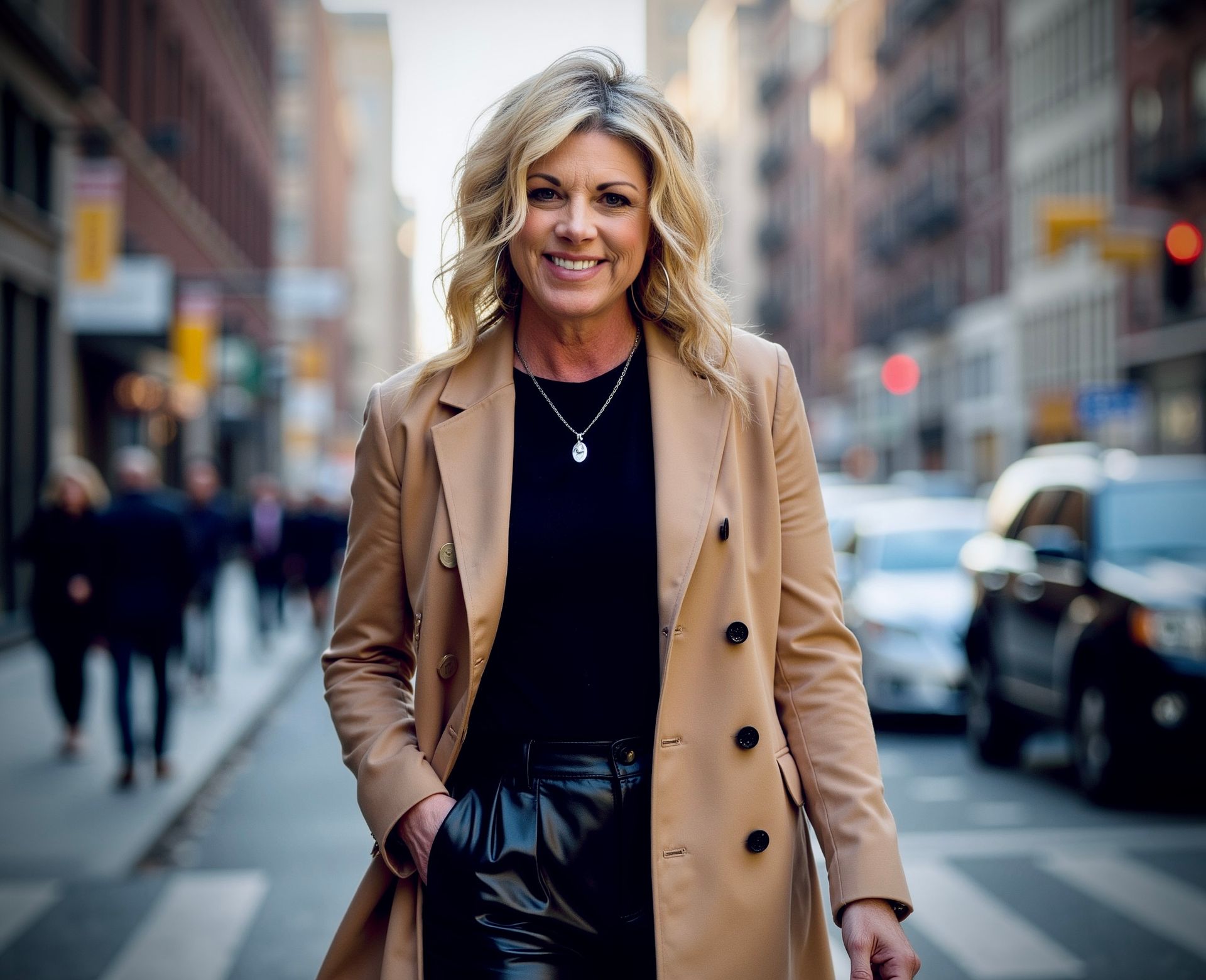 A black and white photo of a woman without a face