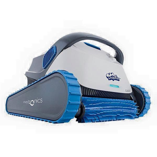 A Robotic Pool Cleaner With Gray and Blue Treads, Handle, and Body — Clearwater Pools Hallidays Point in Hallidays Point, NSW