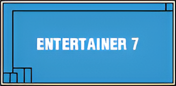 A Blue Sign that Says Entertainer 7 on It — Clearwater Pools Hallidays Point in Hallidays Point, NSW