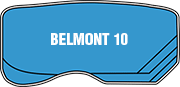 A Blue Swimming Pool with The Word Belmont 10 on It — Clearwater Pools Hallidays Point in Hallidays Point, NSW