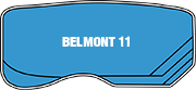 A Blue Swimming Pool with The Word Belmont 11 on It — Clearwater Pools Hallidays Point in Hallidays Point, NSW