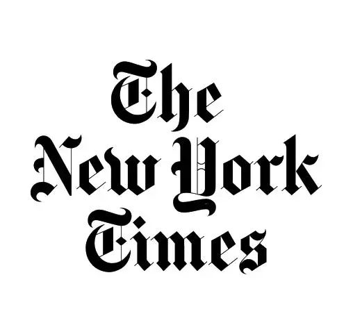 The new york times logo is black and white on a white background.