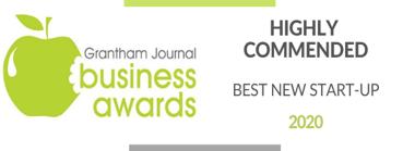 A logo for the grantham journal business awards