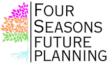 The logo for four seasons future planning shows a tree with roots and leaves.